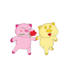 Lovely Time of Pink Couple Animated（個別スタンプ：19）