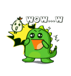 Funny Green Dino（個別スタンプ：5）