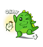 Funny Green Dino（個別スタンプ：8）