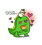 Funny Green Dino（個別スタンプ：16）