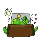 Funny Green Dino（個別スタンプ：23）