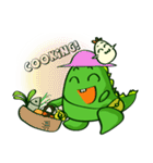 Funny Green Dino（個別スタンプ：24）