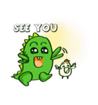 Funny Green Dino（個別スタンプ：34）