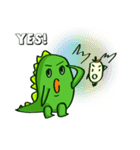 Funny Green Dino（個別スタンプ：38）