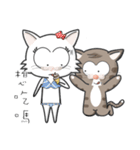Mr Grey Little Cat 3 with TC（個別スタンプ：19）