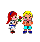 so cute boy＆girl's happy life 1（個別スタンプ：24）