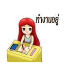 Girl redhead（個別スタンプ：35）