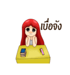 Girl redhead（個別スタンプ：37）