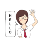 Cute Girl Talk (English Version)（個別スタンプ：1）