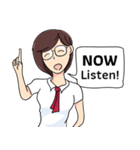 Cute Girl Talk (English Version)（個別スタンプ：3）