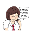 Cute Girl Talk (English Version)（個別スタンプ：6）