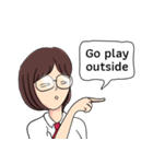 Cute Girl Talk (English Version)（個別スタンプ：7）