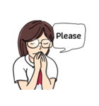Cute Girl Talk (English Version)（個別スタンプ：12）