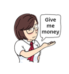Cute Girl Talk (English Version)（個別スタンプ：13）