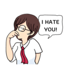 Cute Girl Talk (English Version)（個別スタンプ：16）