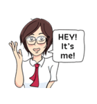Cute Girl Talk (English Version)（個別スタンプ：23）
