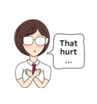 Cute Girl Talk (English Version)（個別スタンプ：34）