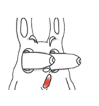 変なキャラのうさぎ(文字)（個別スタンプ：16）