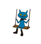 Rock Blue Cat - only expression, no text（個別スタンプ：33）