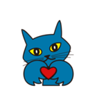 Rock Blue Cat - only expression, no text（個別スタンプ：35）