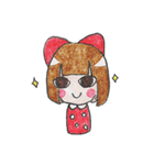 リムレスウッデンドール こけしちゃん（個別スタンプ：3）