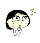 a round face girl（個別スタンプ：3）