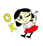 a round face girl（個別スタンプ：9）