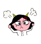 a round face girl（個別スタンプ：10）