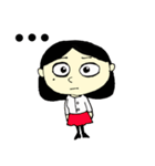 a round face girl（個別スタンプ：15）