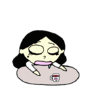 a round face girl（個別スタンプ：18）