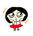 a round face girl（個別スタンプ：21）