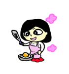 a round face girl（個別スタンプ：24）