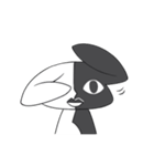 黑白ウサギ（個別スタンプ：18）