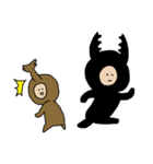 カブト虫の着ぐるみを着た少年のスタンプ（個別スタンプ：40）