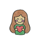 モヒモヒした女の子（個別スタンプ：1）