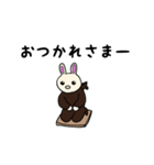 クマのきぐるみを着たウサギ（個別スタンプ：5）