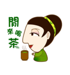 drink tea woman（個別スタンプ：1）