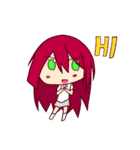 Chibi Diono and Little Red Hair Girl（個別スタンプ：1）