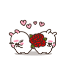 Cute Bunny Couple Ppoya ＆ PpoPpo Ver.1（個別スタンプ：3）