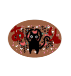 黒ねこと黒うさぎのスタンプ（個別スタンプ：8）