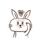 Square face rabbit's life（個別スタンプ：7）