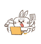 Square face rabbit's life（個別スタンプ：32）