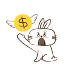 Square face rabbit's life（個別スタンプ：35）