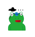 DeleBer Frog-new to here（個別スタンプ：35）
