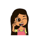 Olive Skin Girl（個別スタンプ：4）