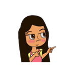 Olive Skin Girl（個別スタンプ：6）