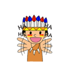 Bison-A Little Red Indian boy（個別スタンプ：7）