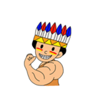 Bison-A Little Red Indian boy（個別スタンプ：14）