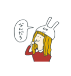 うさぎの帽子の人々（個別スタンプ：7）