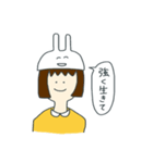 うさぎの帽子の人々（個別スタンプ：14）